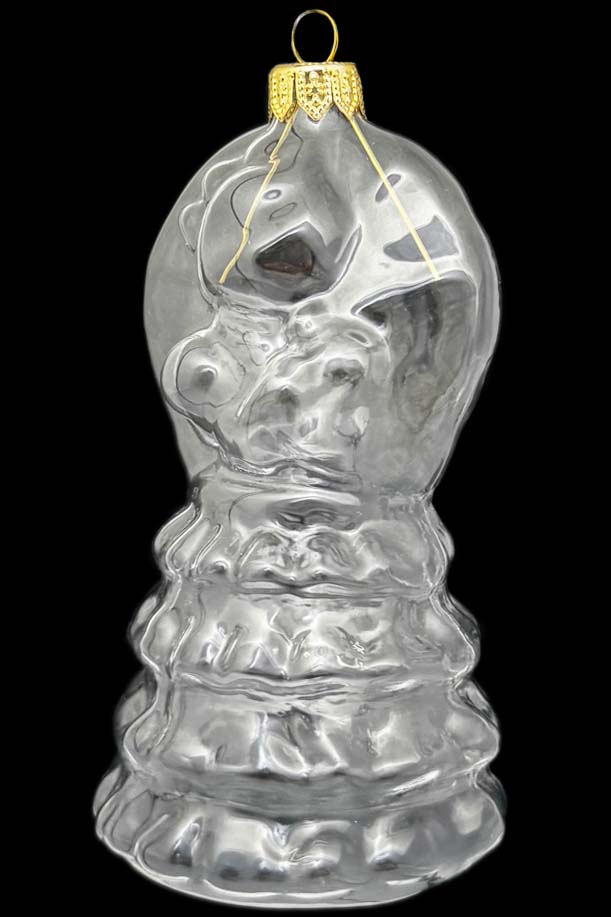 Стеклянная елочная игрушка Заготовка Кошечка с зонтиком 13 см 161516400